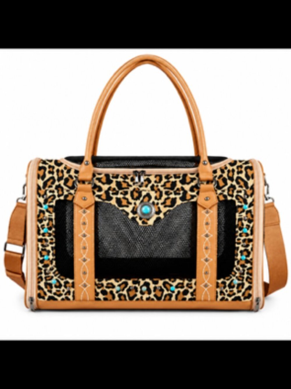 Montana West Western 3-in-1 Pet Carrier Bag Leopard Mesh Travel Tote NWT